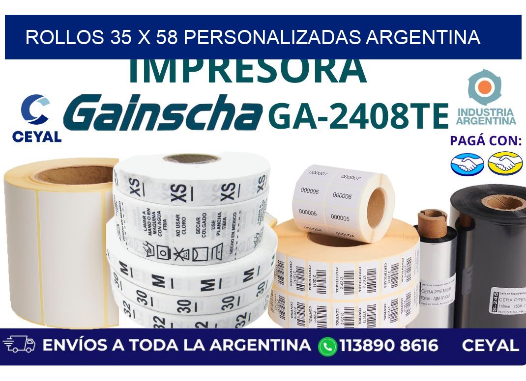rollos 35 x 58 personalizadas argentina