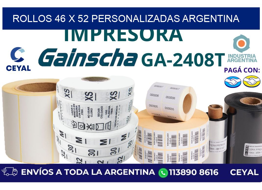 rollos 46 x 52 personalizadas argentina