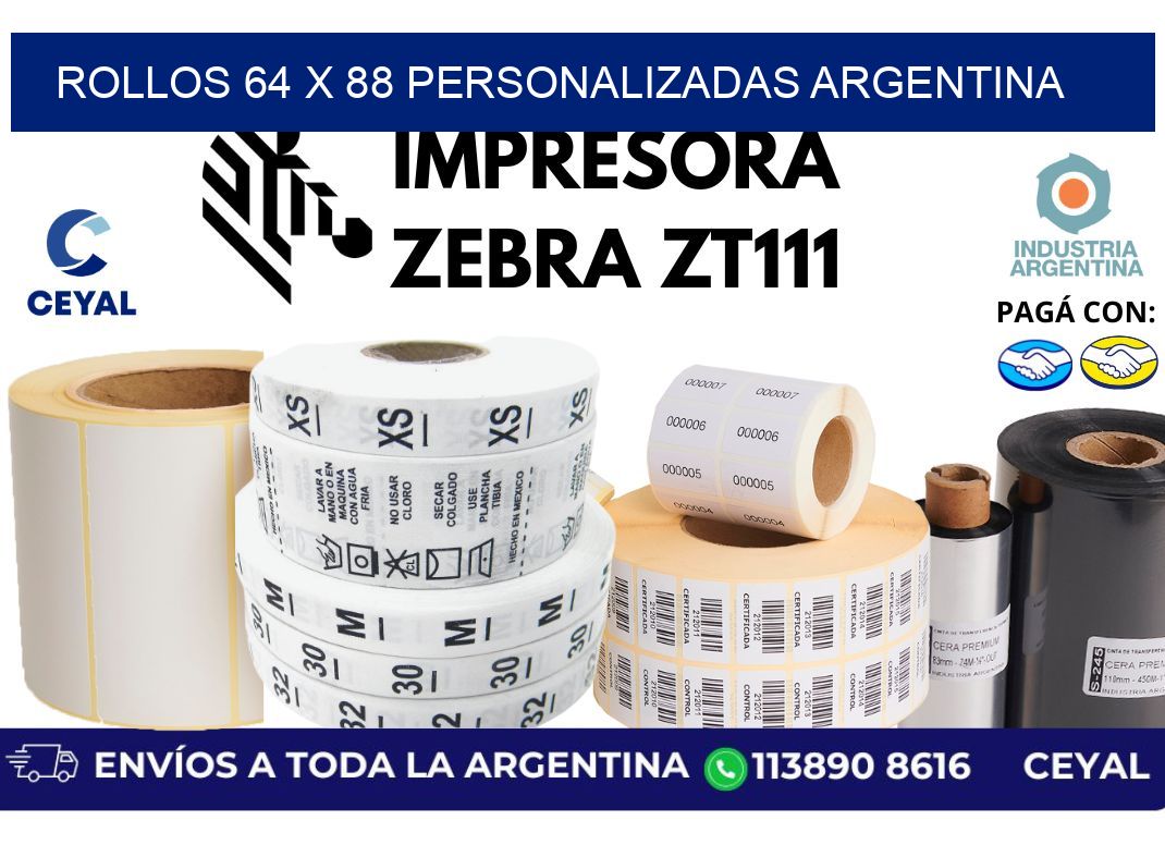 rollos 64 x 88 personalizadas argentina