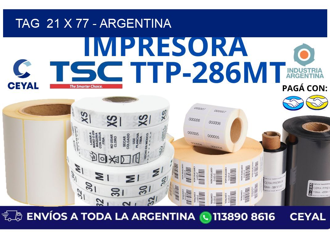 tag  21 x 77 - Argentina