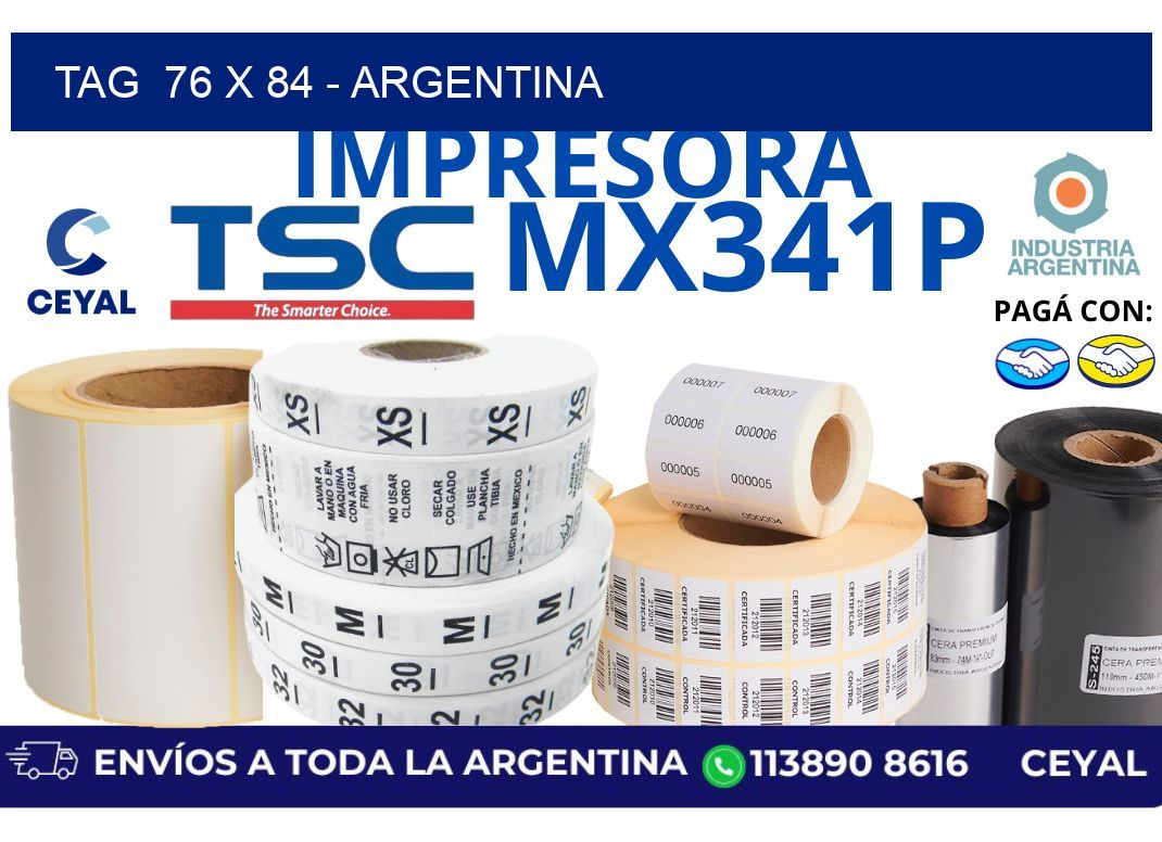 tag  76 x 84 - Argentina