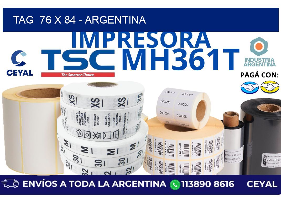 tag  76 x 84 - Argentina