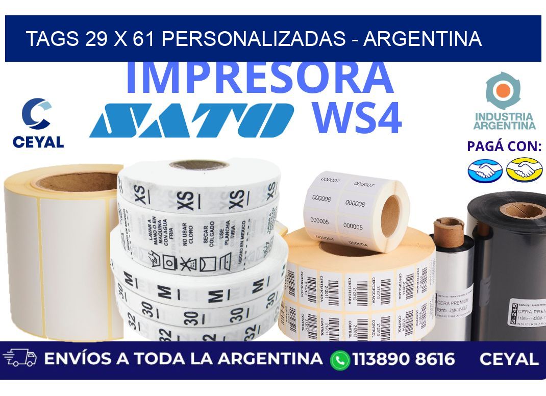 tags 29 x 61 personalizadas - Argentina