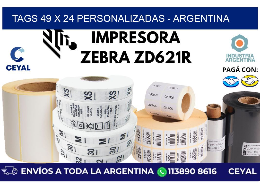 tags 49 x 24 personalizadas - Argentina