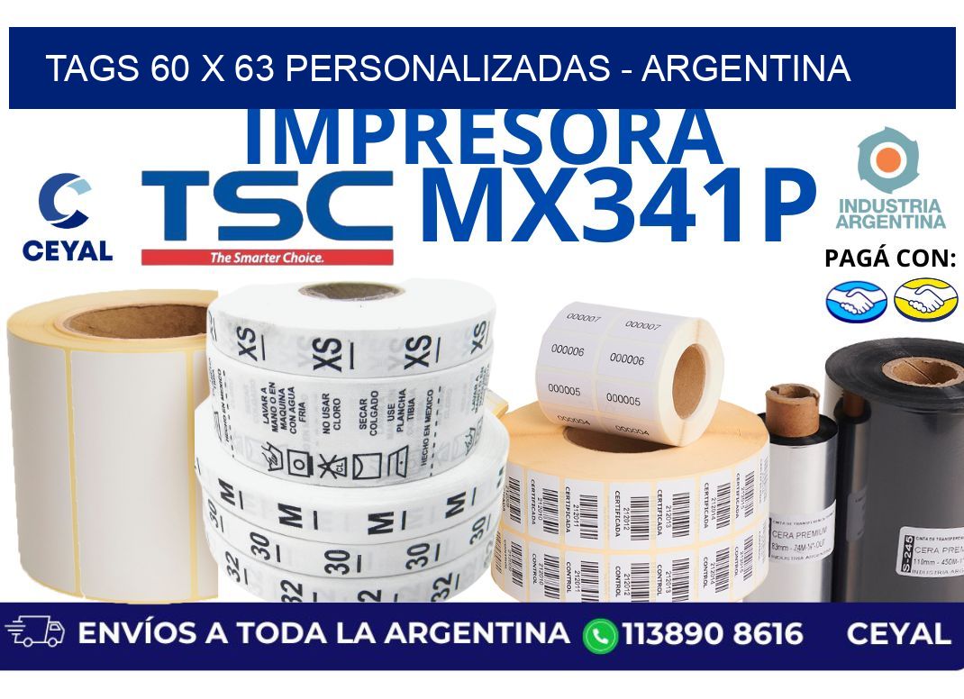 tags 60 x 63 personalizadas - Argentina