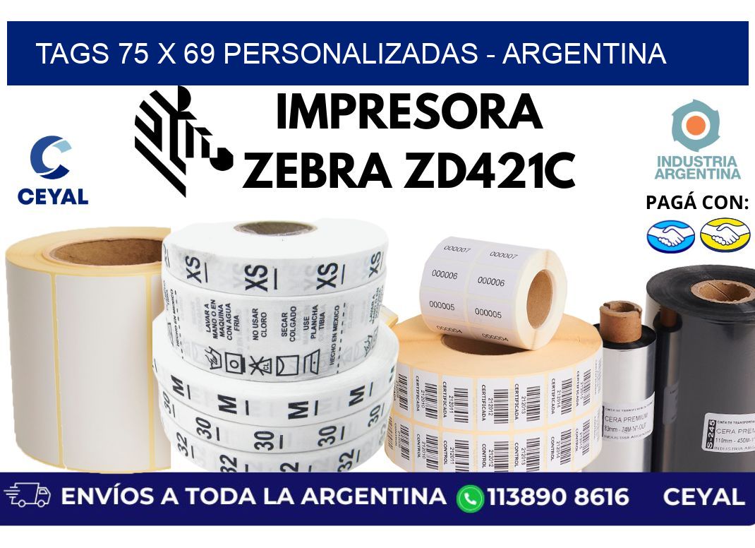 tags 75 x 69 personalizadas - Argentina