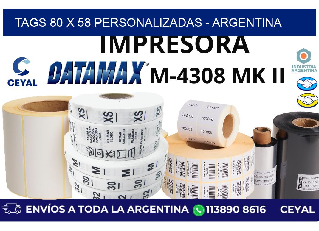 tags 80 x 58 personalizadas - Argentina