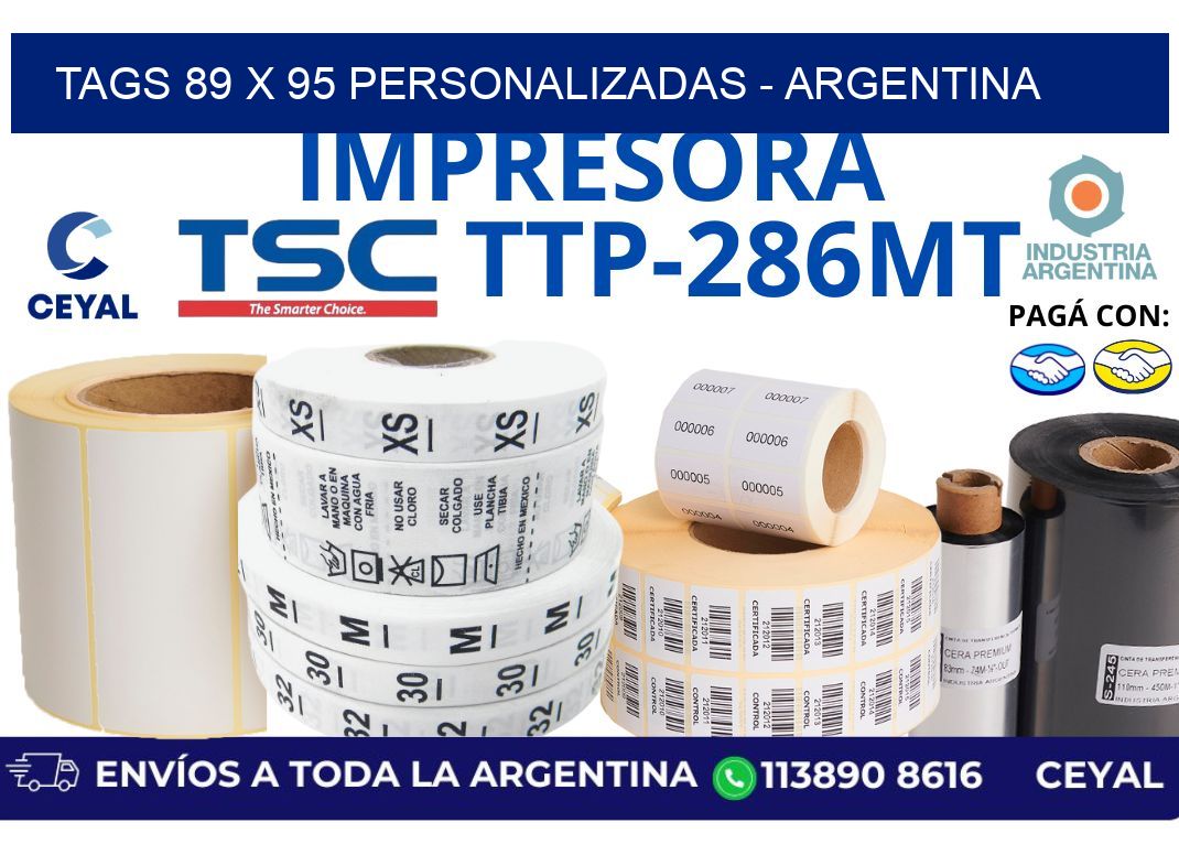 tags 89 x 95 personalizadas - Argentina