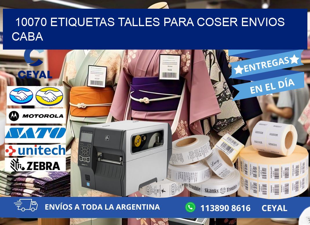 10070 ETIQUETAS TALLES PARA COSER ENVIOS CABA