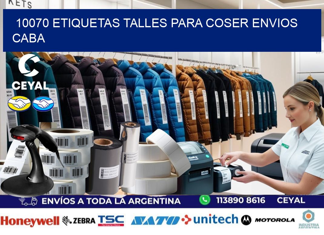 10070 ETIQUETAS TALLES PARA COSER ENVIOS CABA