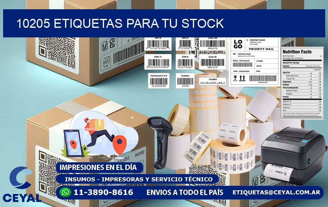 10205 etiquetas para tu stock