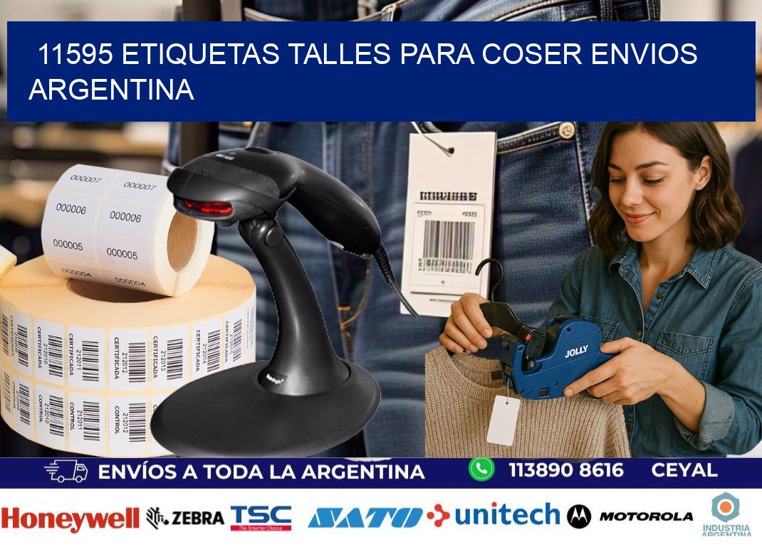 11595 ETIQUETAS TALLES PARA COSER ENVIOS ARGENTINA