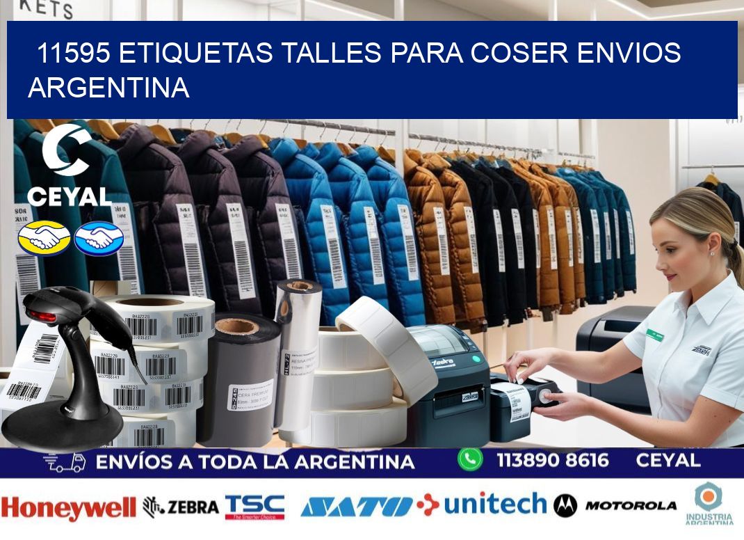 11595 ETIQUETAS TALLES PARA COSER ENVIOS ARGENTINA