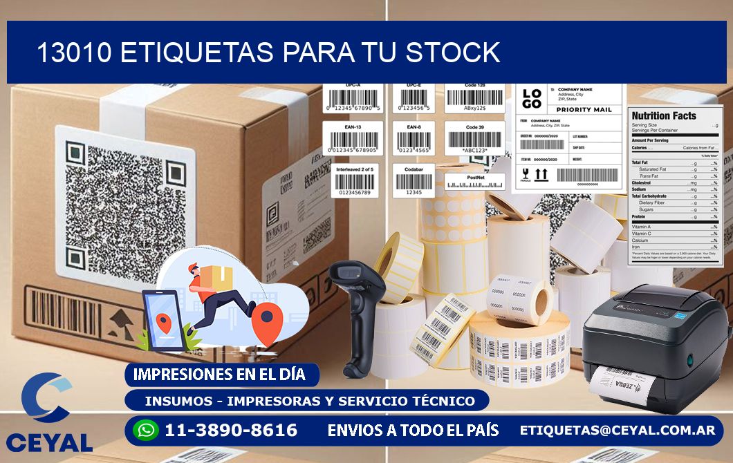 13010 etiquetas para tu stock