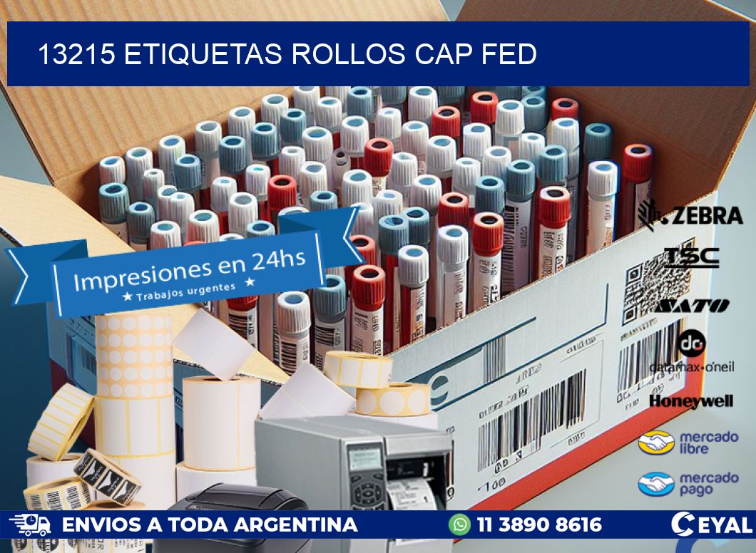 13215 etiquetas rollos CAP FED