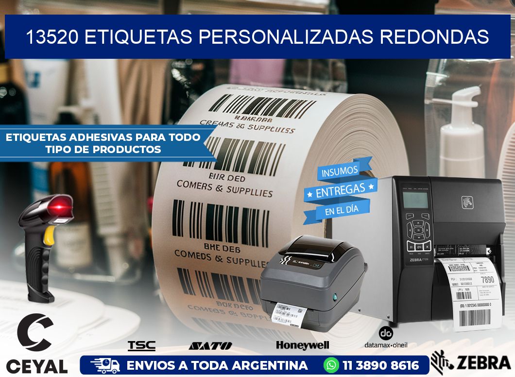 13520 Etiquetas personalizadas redondas