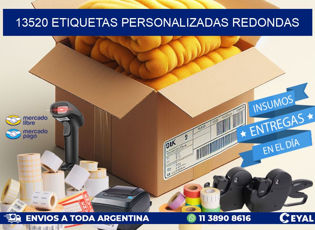 13520 Etiquetas personalizadas redondas
