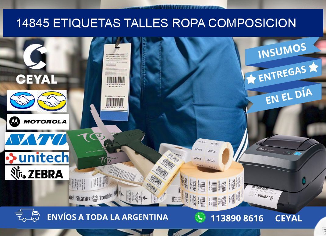 14845 ETIQUETAS TALLES ROPA COMPOSICION