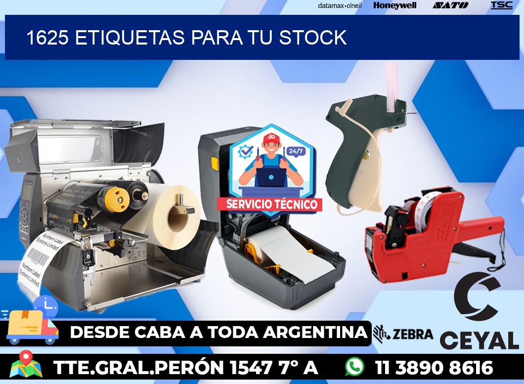 1625 etiquetas para tu stock