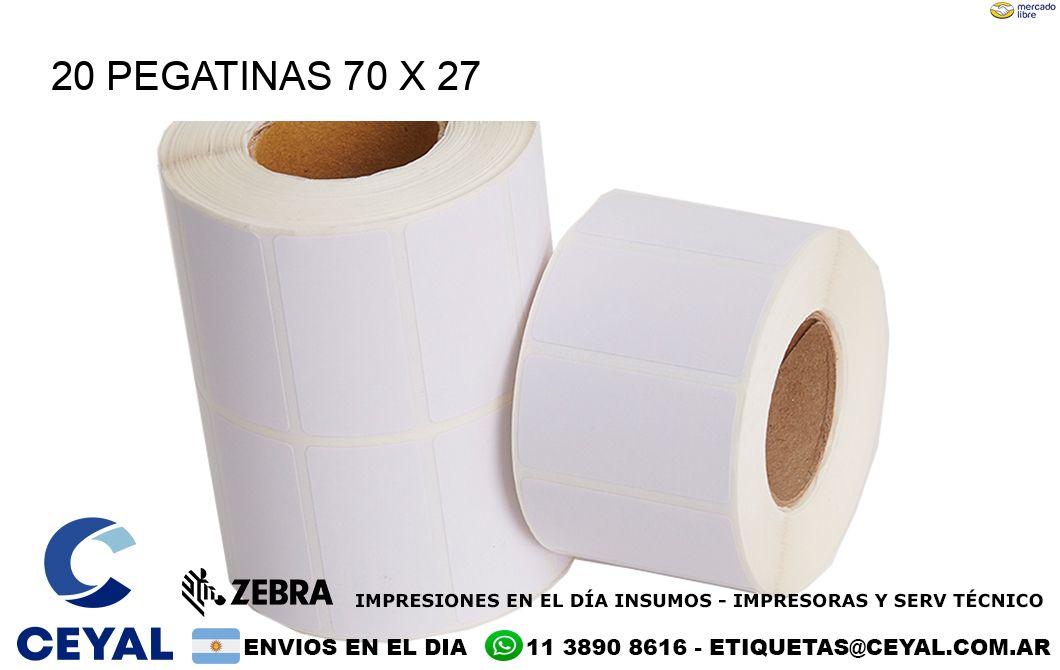 20 PEGATINAS 70 x 27