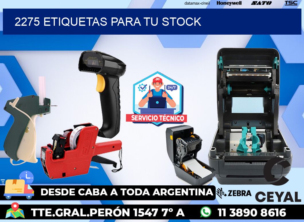 2275 etiquetas para tu stock