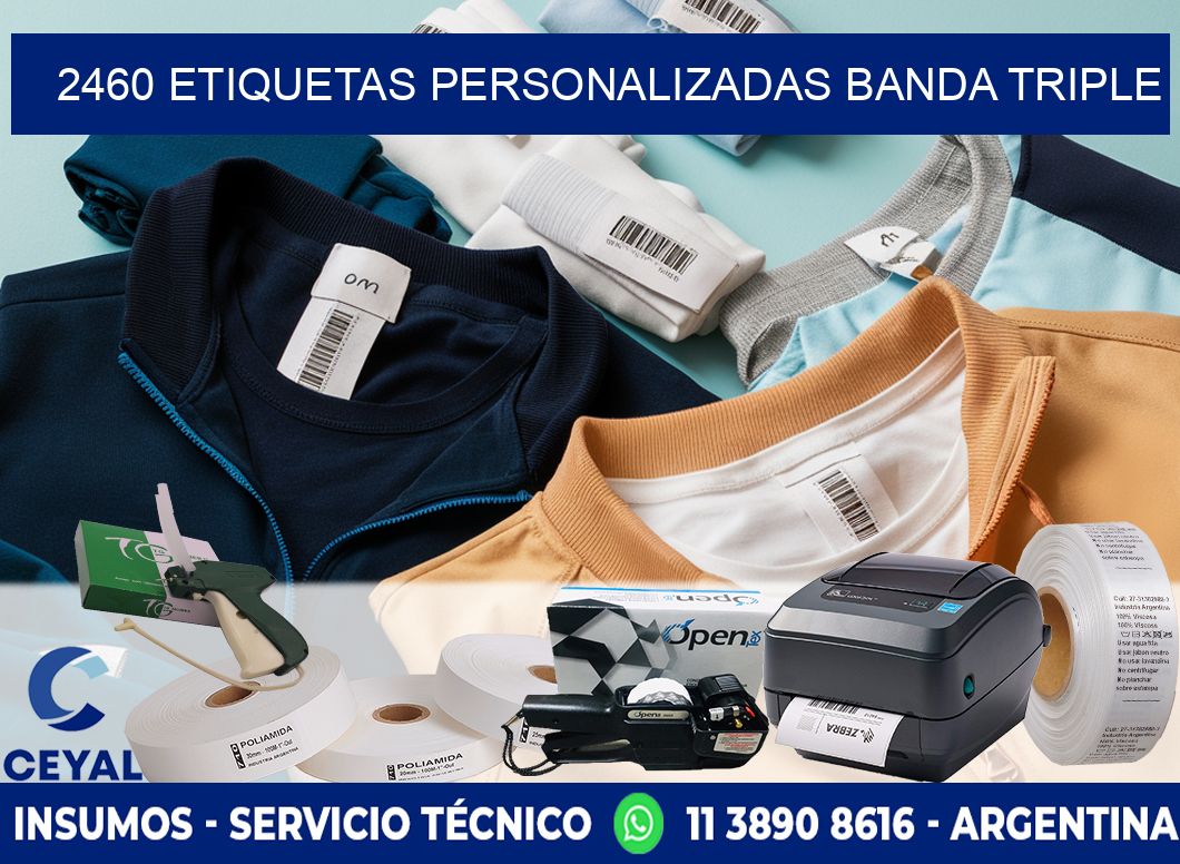 2460 Etiquetas personalizadas banda triple