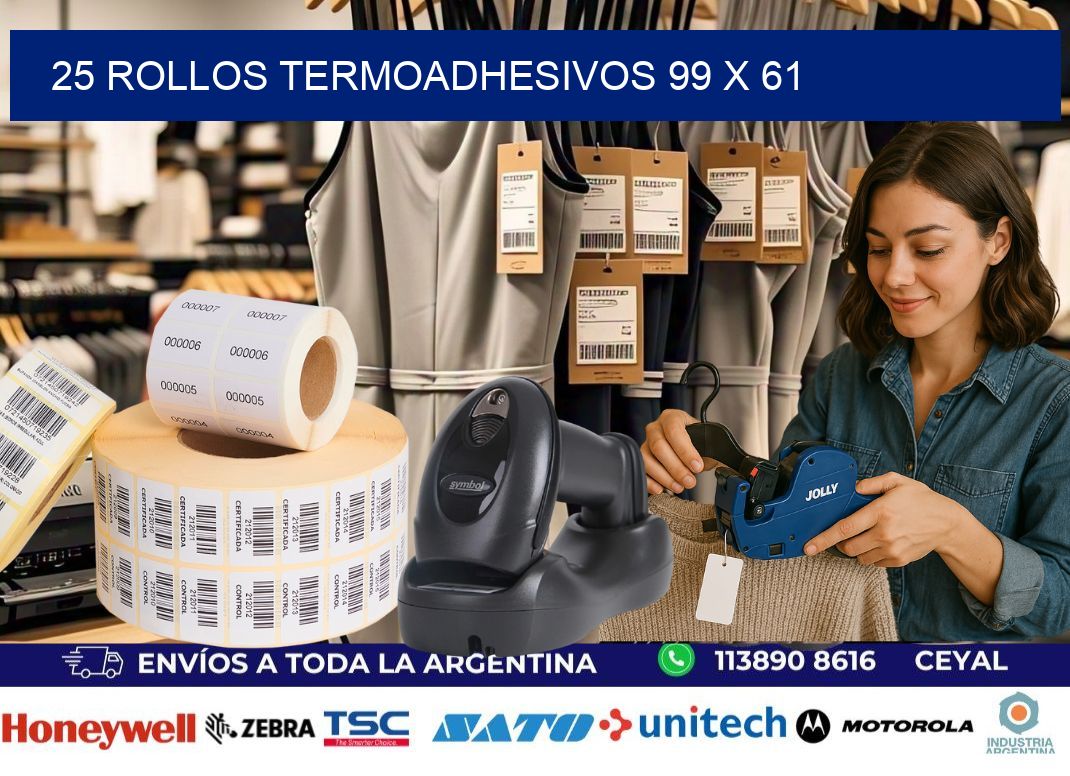 25 ROLLOS TERMOADHESIVOS 99 x 61