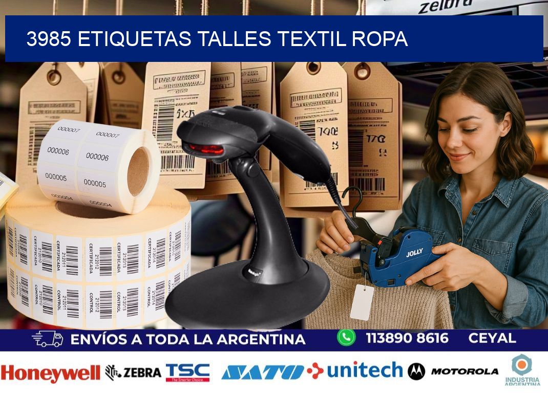 3985 ETIQUETAS TALLES TEXTIL ROPA