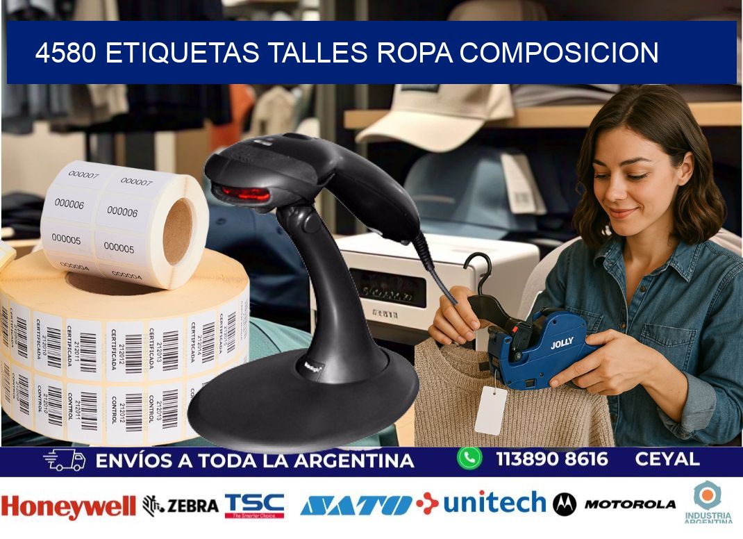 4580 ETIQUETAS TALLES ROPA COMPOSICION