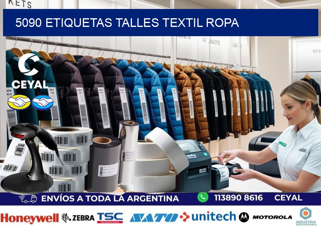 5090 ETIQUETAS TALLES TEXTIL ROPA
