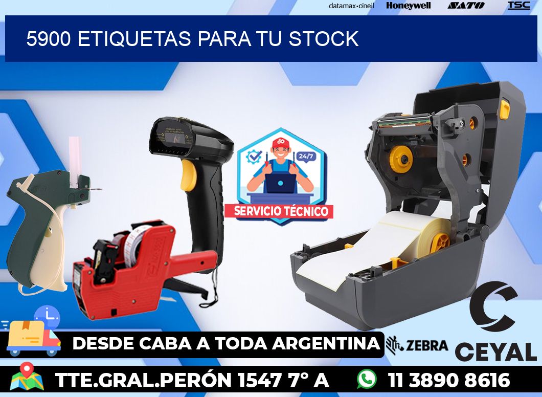 5900 etiquetas para tu stock