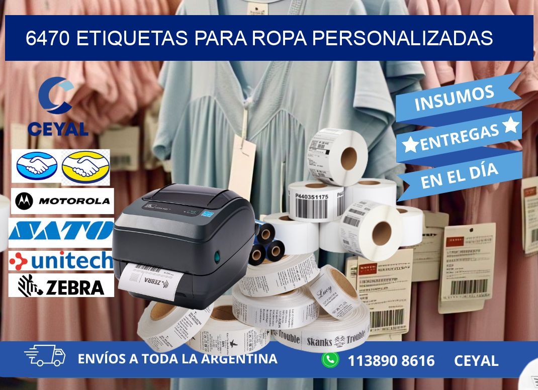 6470 Etiquetas para ropa personalizadas