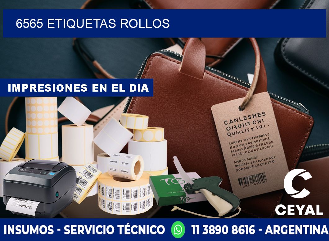 6565 etiquetas rollos
