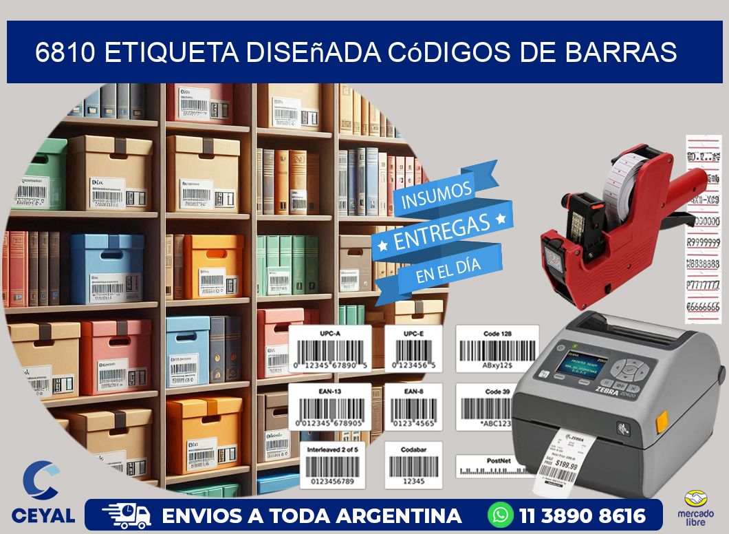 6810 etiqueta diseñada códigos de barras