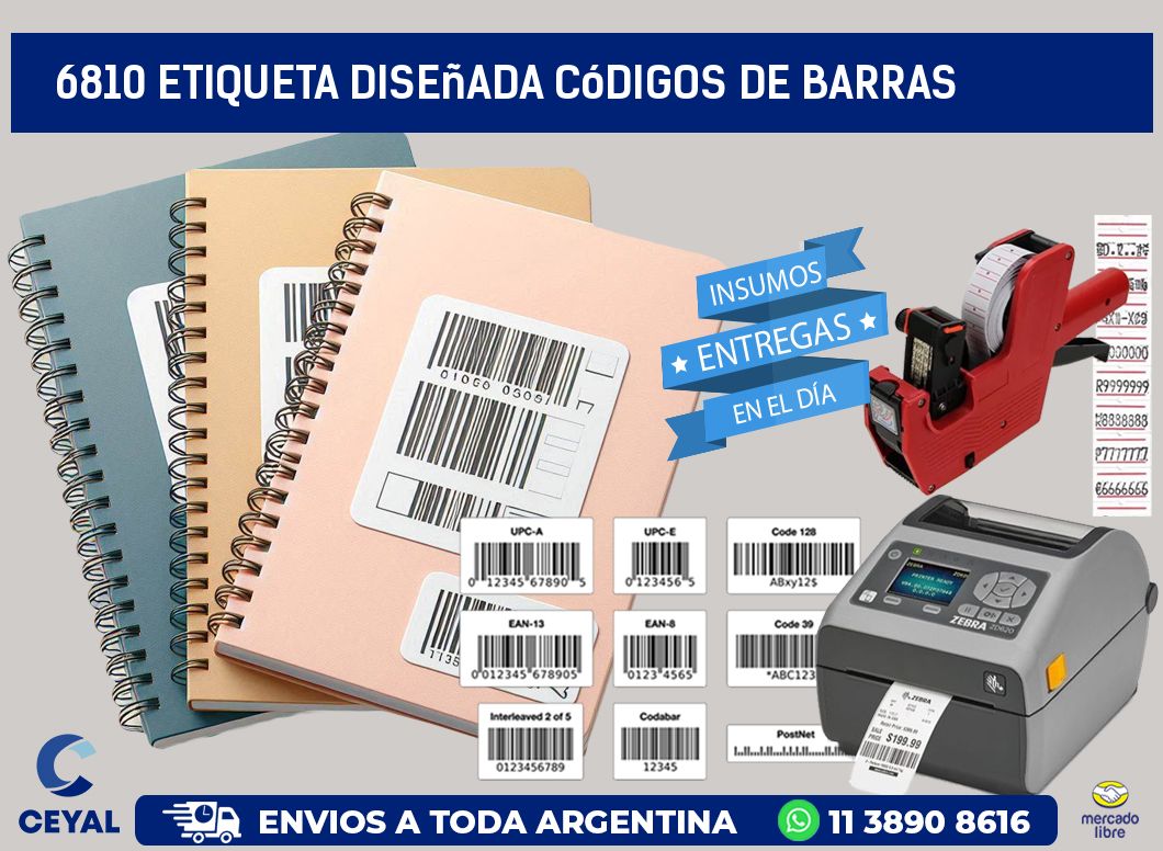 6810 etiqueta diseñada códigos de barras
