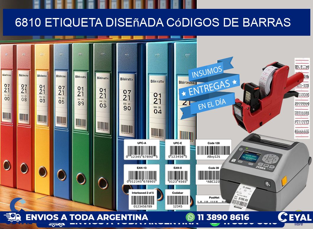 6810 etiqueta diseñada códigos de barras