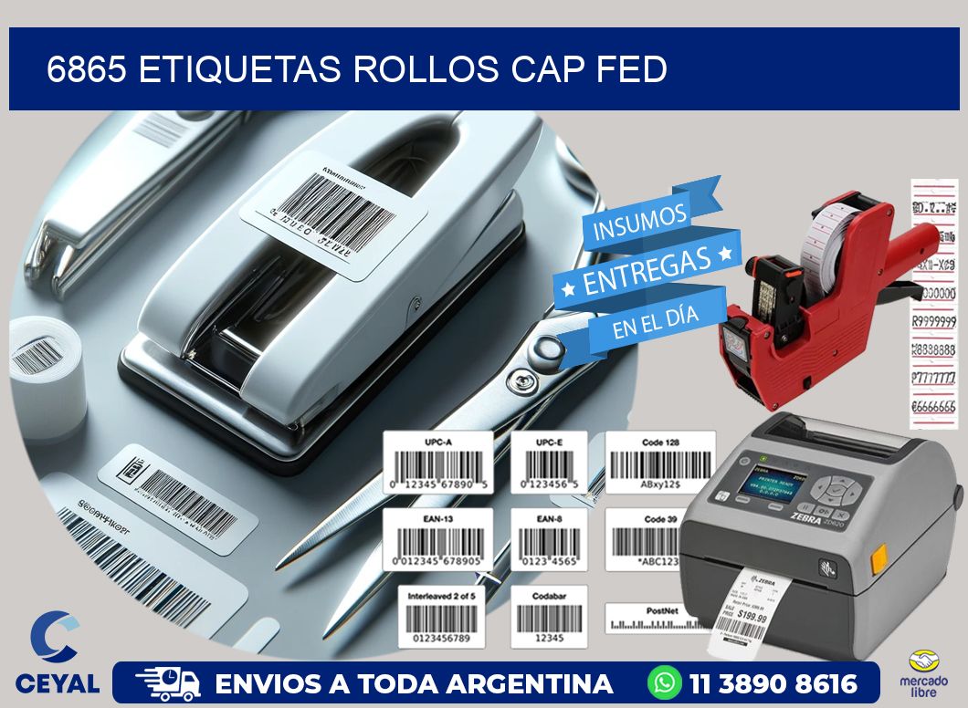 6865 etiquetas rollos CAP FED