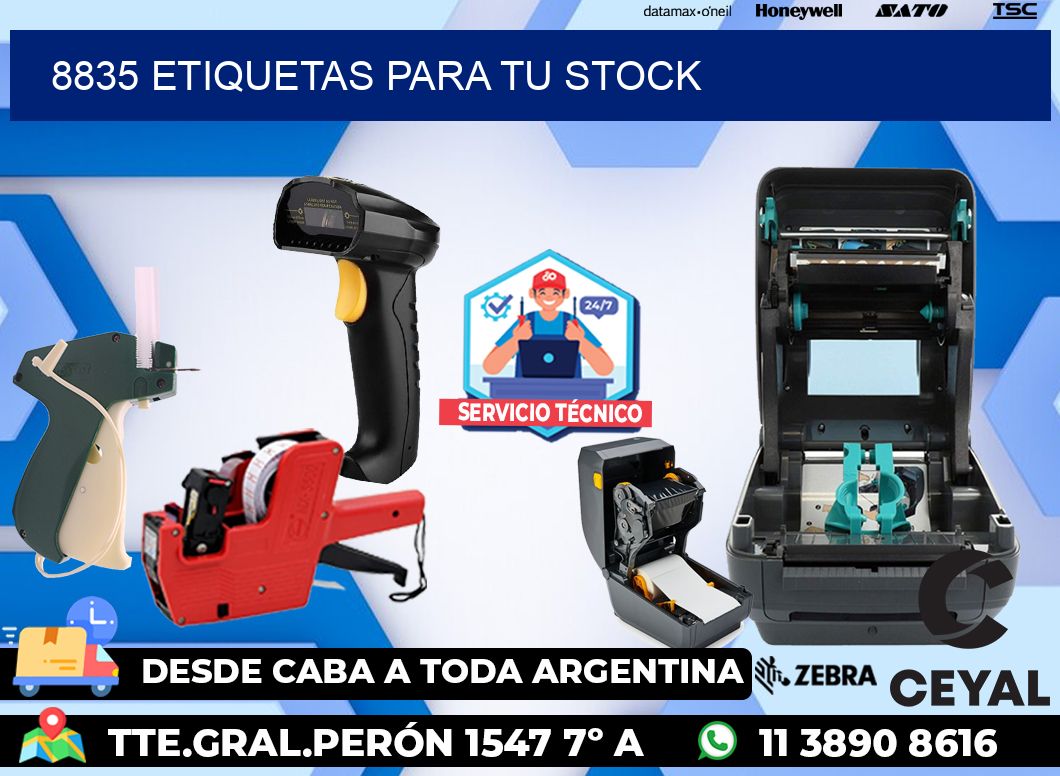 8835 etiquetas para tu stock