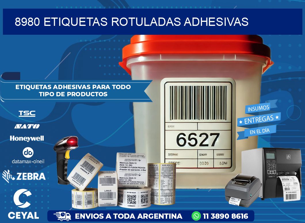 8980 etiquetas rotuladas adhesivas