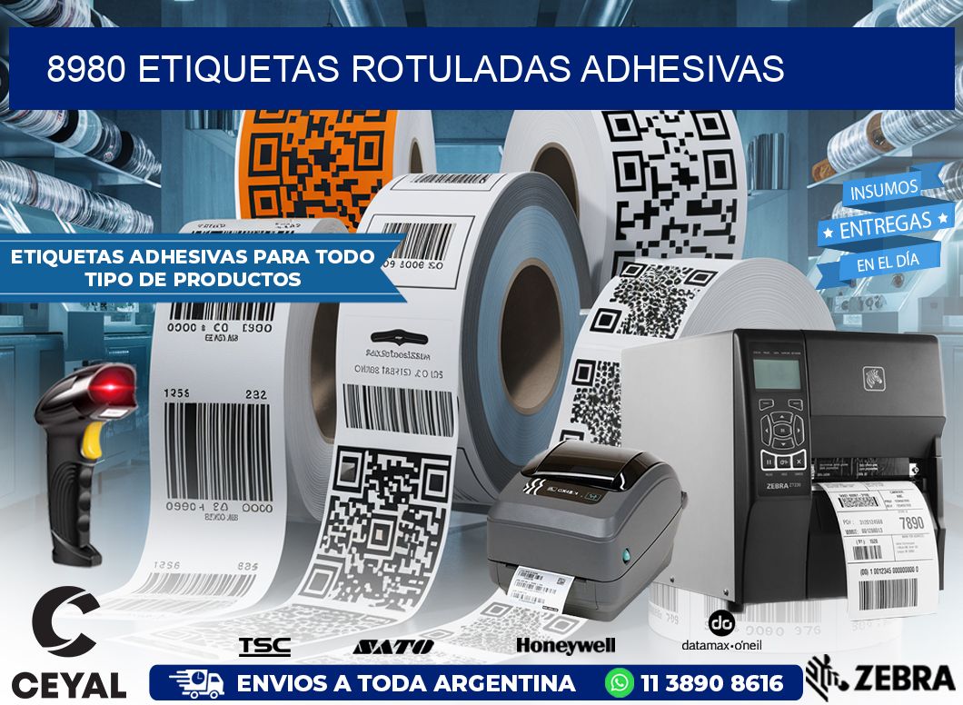 8980 etiquetas rotuladas adhesivas