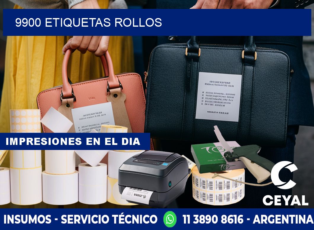 9900 etiquetas rollos