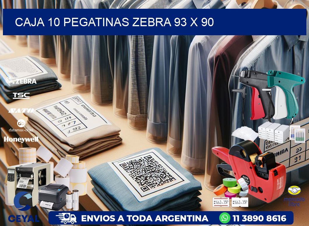 CAJA 10 PEGATINAS ZEBRA 93 x 90