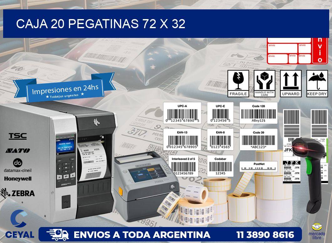 CAJA 20 PEGATINAS 72 x 32