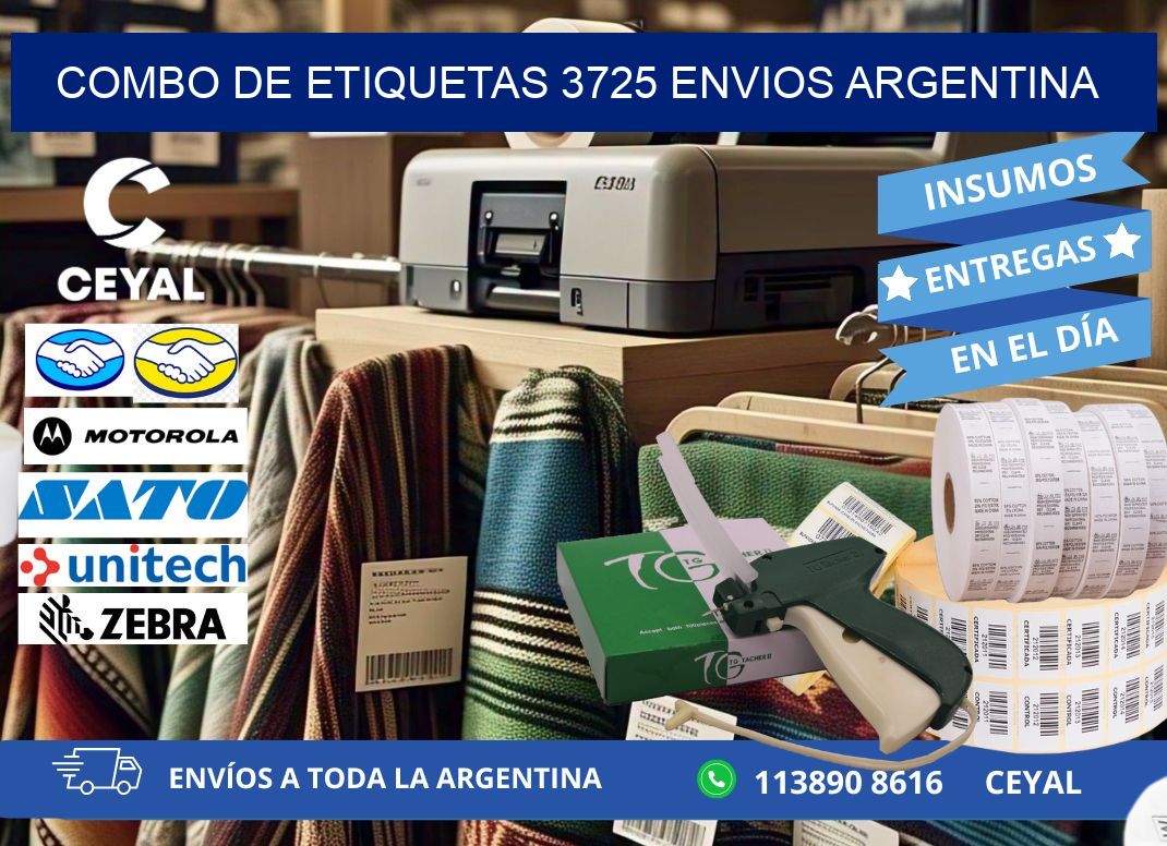 Combo de etiquetas 3725 ENVIOS ARGENTINA