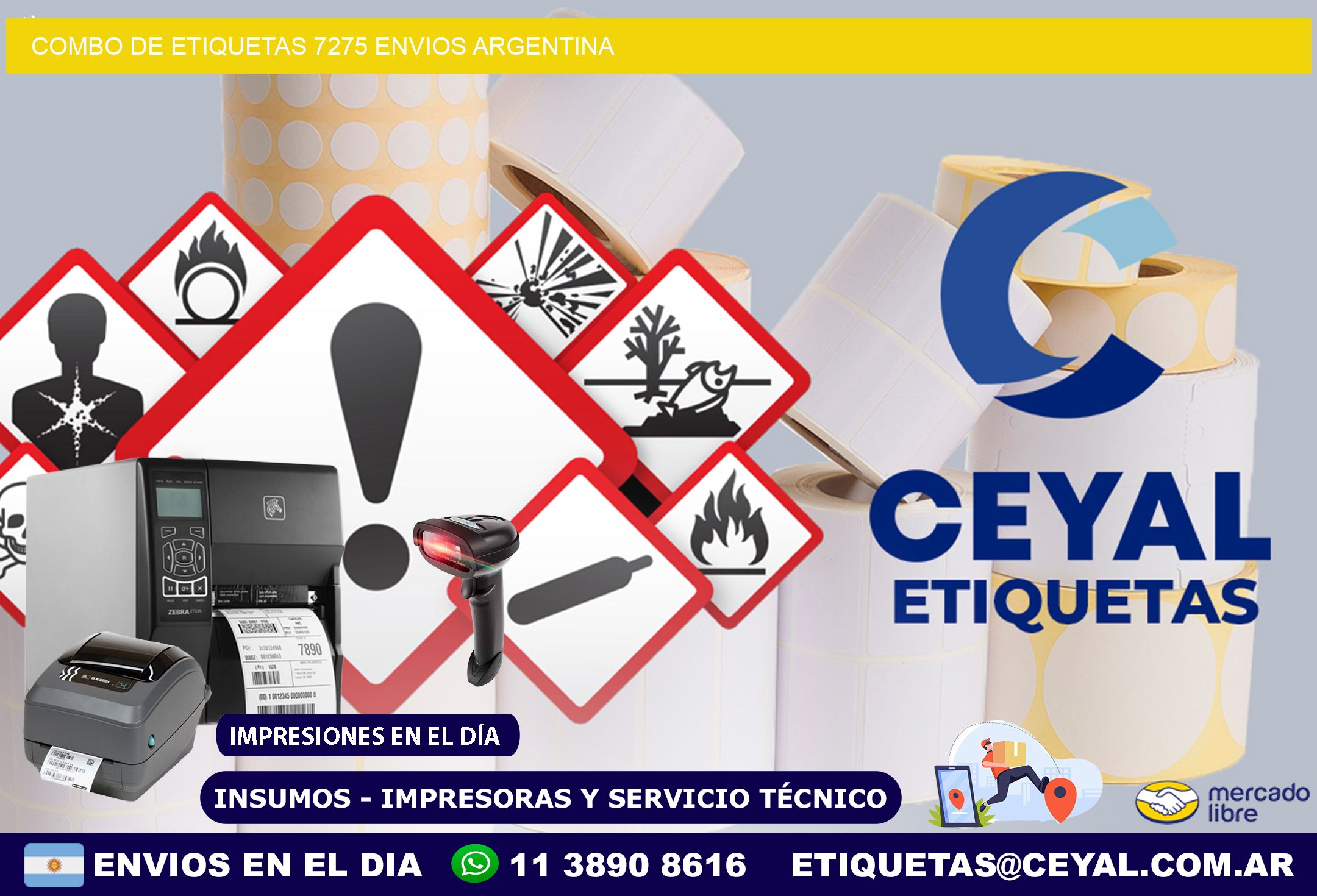 Combo de etiquetas 7275 ENVIOS ARGENTINA
