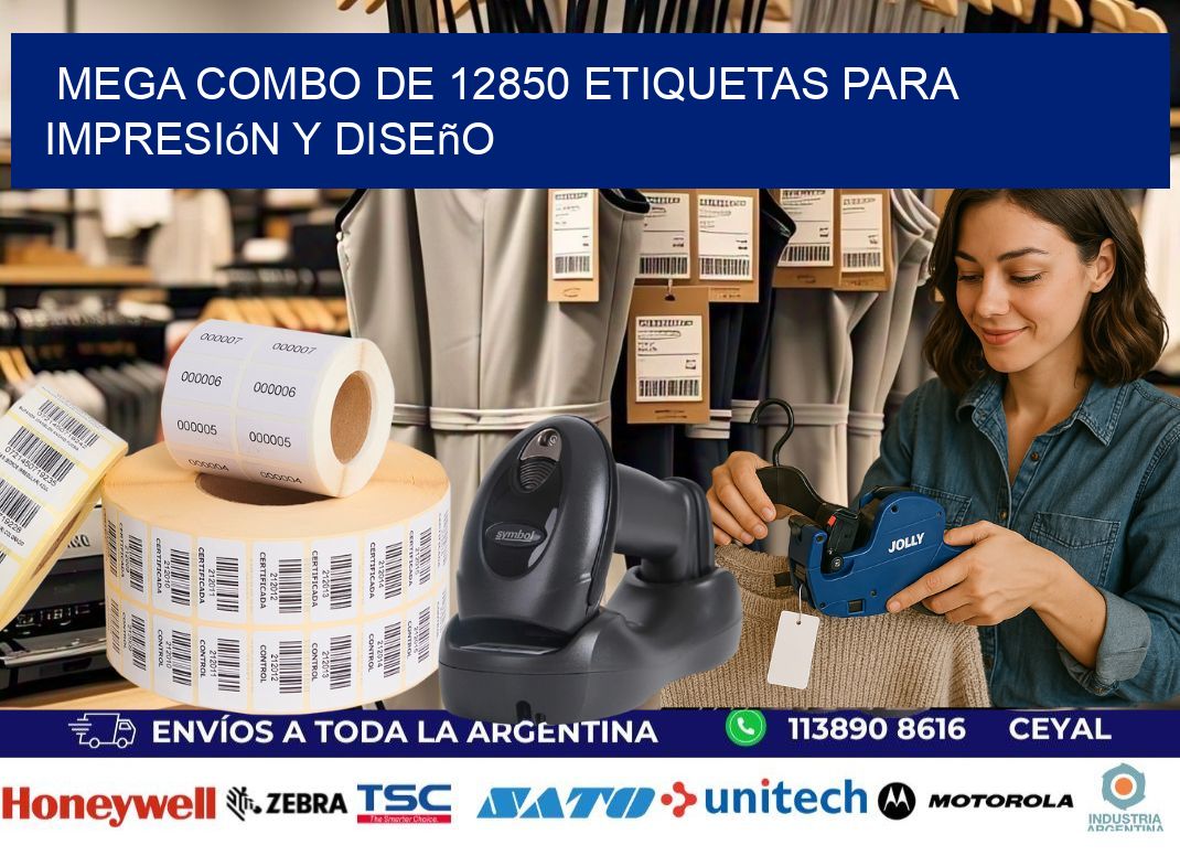 Mega combo de 12850 etiquetas para impresión y diseño