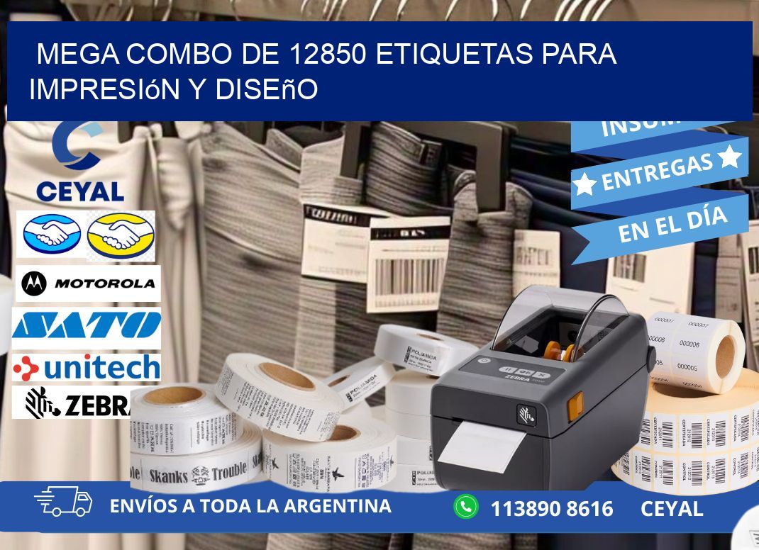 Mega combo de 12850 etiquetas para impresión y diseño