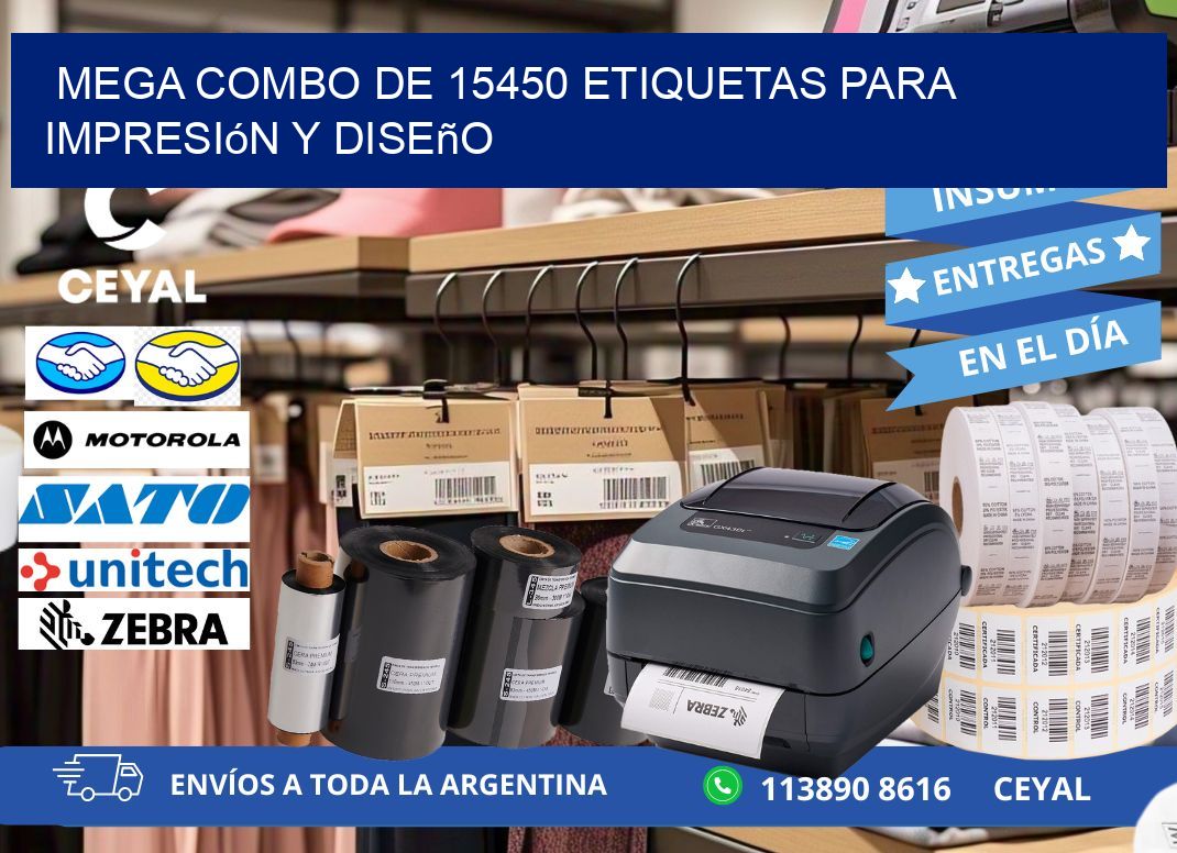 Mega combo de 15450 etiquetas para impresión y diseño