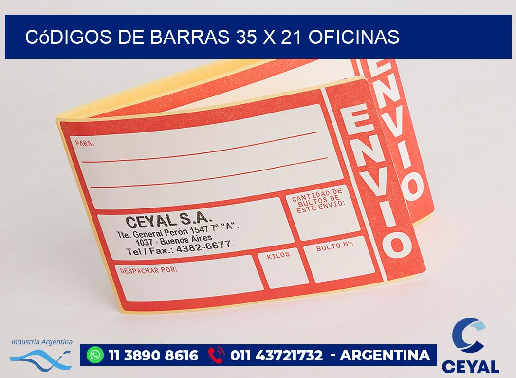 Códigos de Barras 35 x 21 oficinas