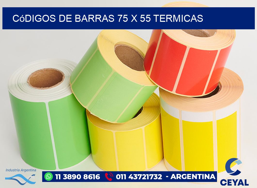 Códigos de Barras 75 x 55 termicas